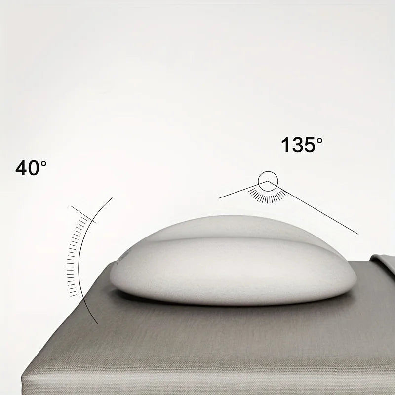 1pc Gray Contour Face Pillow with,Ergonomic Neck & Facial Support Cushion, Zipper Closure, Dry Clean Only,Multi-Use for Home