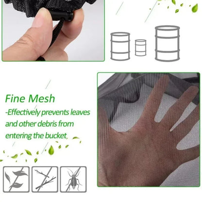 Rainwater Collector Tank Mesh Cover Drawstring Screen Net for Rain Barrel Water Bucket Garden Outdoor Cleaning Tool Use Reusable