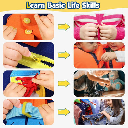 Sensory Play Board Busy Board Montessori Leaning Toys For Toddlers Foldable Sensory Toy Toddler Activity Board-Educational Learn