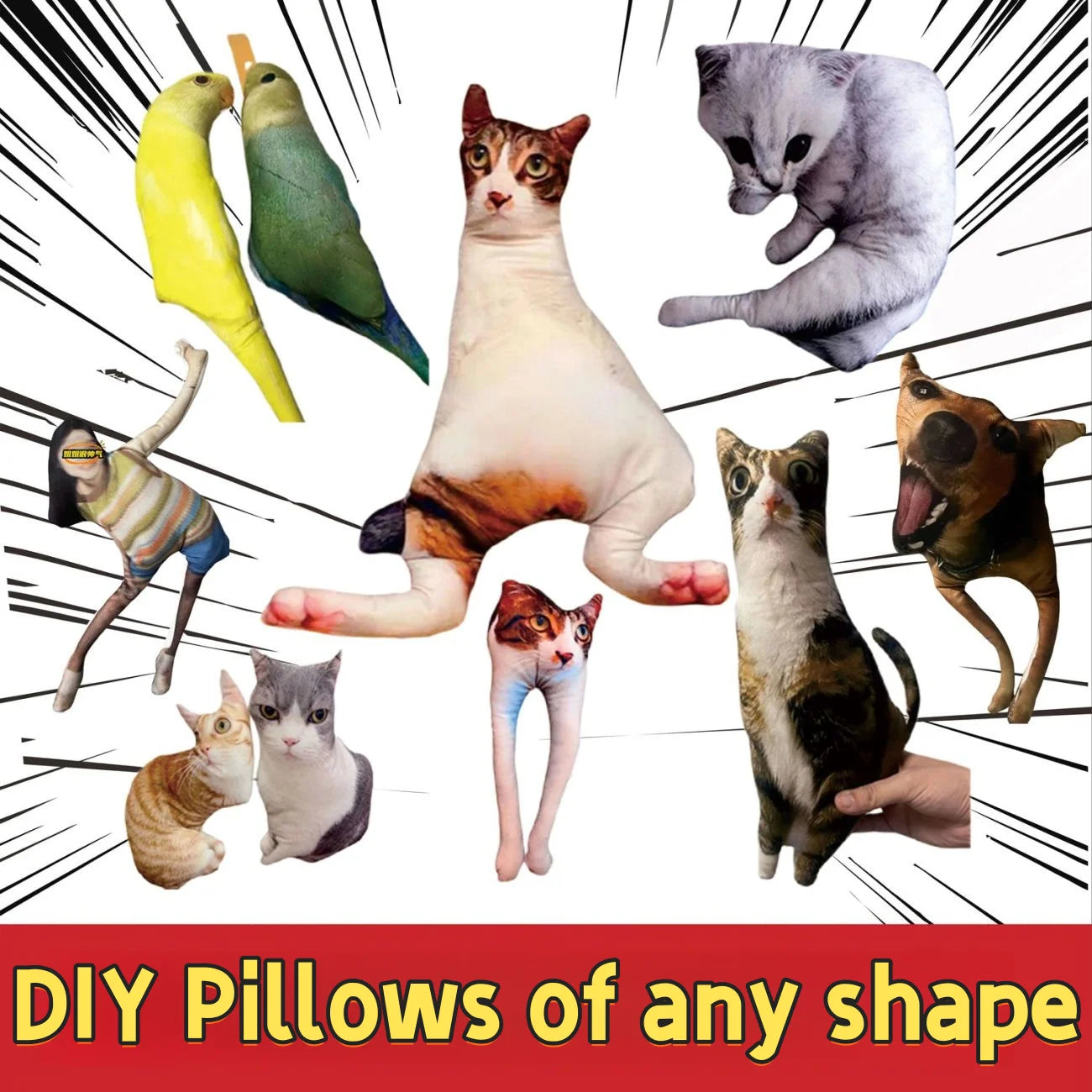 Custom Funny Ugly Doll Pillow - Personalized pillow made from photos, can create pets and people - perfect as a prank gift
