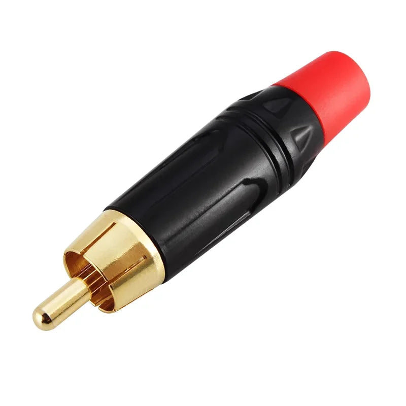 2/4/8PCS RCA Plug Connectors Adapter Coaxial Cable Audio Jack Gold Plug Male No Solder Speaker Connector