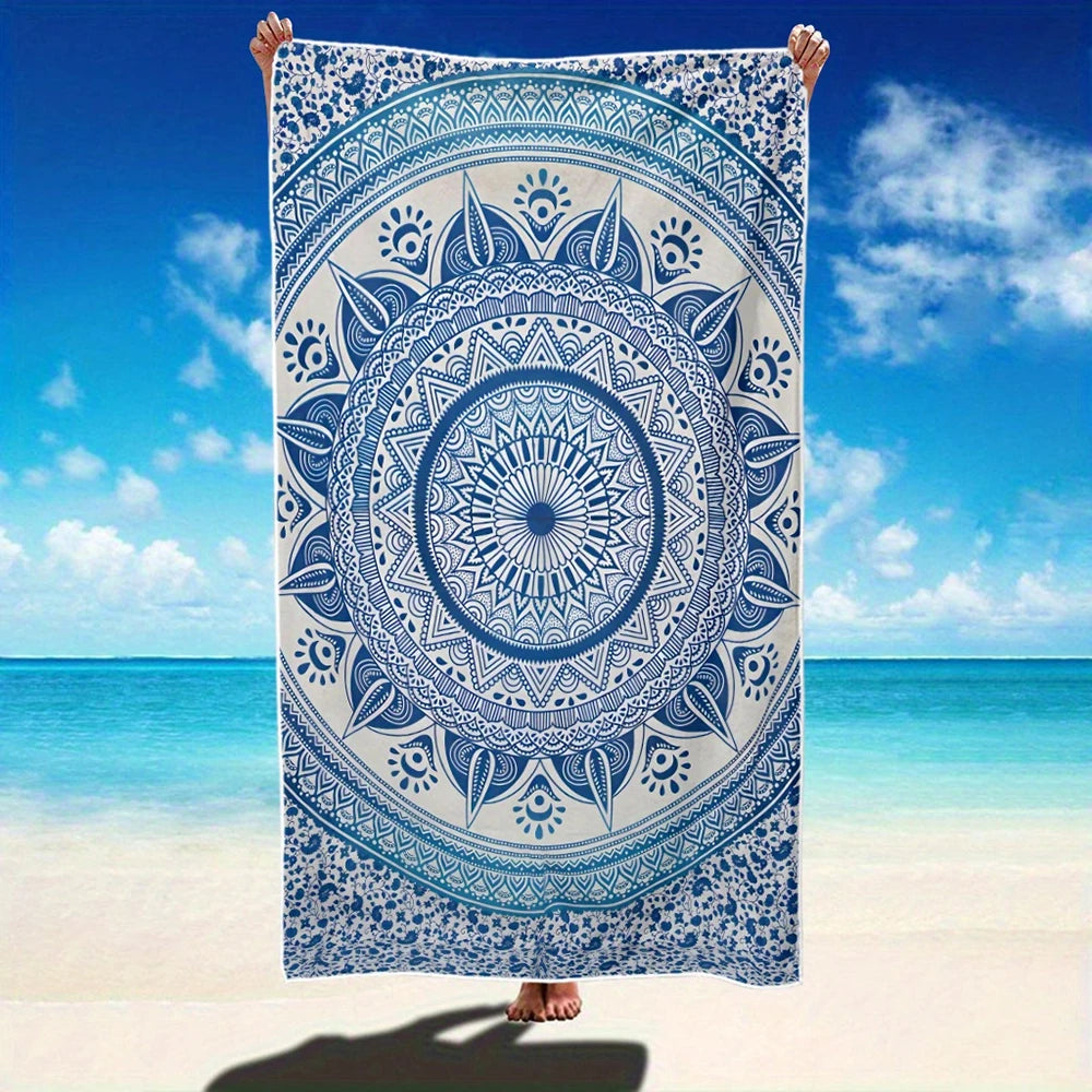 1pc Boho Mandala & Tropical Floral Print Extra Large Quick Dry Beach Towels Perfect choice for beach vacation party gifts