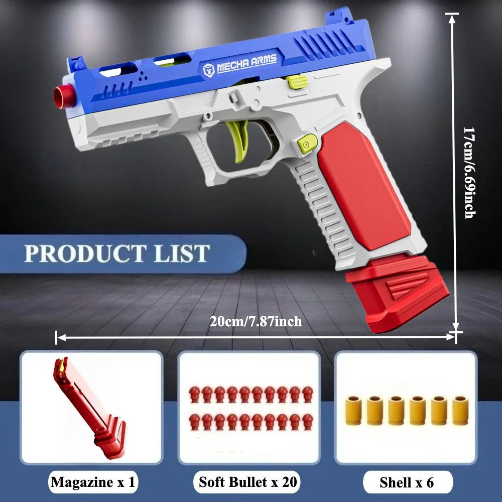 Automatic Continuous Firing SIG17 Shell Ejceting Toy Gun EVA Soft Bullets Airsoft Pistol for Outdoor Sports Shooting Gift