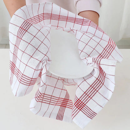 Large Plaid Kitchen Dish Towels Absorbent Tea Towels Soft and Reusable Cleaning Cloths Quick Drying Dish Rags for Washing Dishes