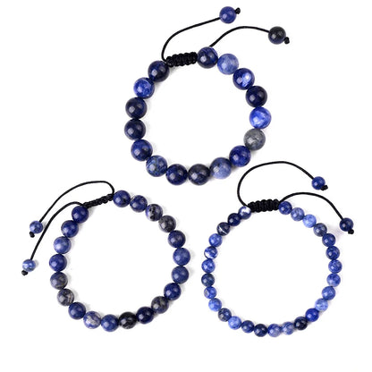 6mm 8mm 10mm Natural Stone Bracelet, Tiger Eye Agate Lava Bead Unisex Adjustable Handwoven Boho Jewelry Gift for Men Women