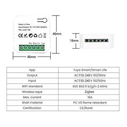 Smart ZigBee Socket Switch Module KWh Meter Energy Monitor Timer 16A Overload Protect Support Google Home Alexa