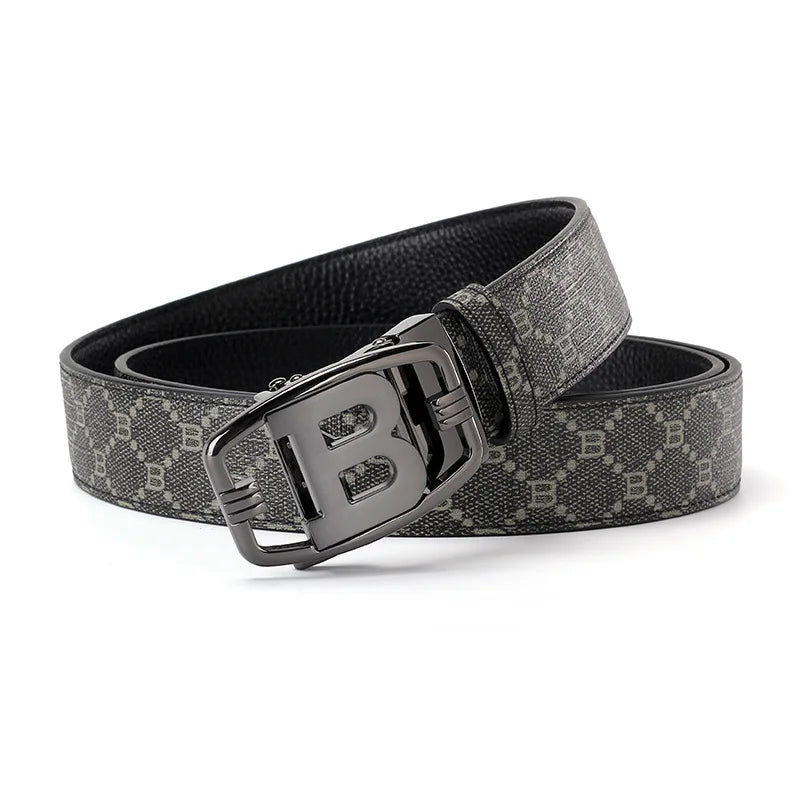 High Quality 3.4cm Leather Business Men Belt Luxury Brand Designer famous  work Belts for men Jeans Strap Male Buckle belt