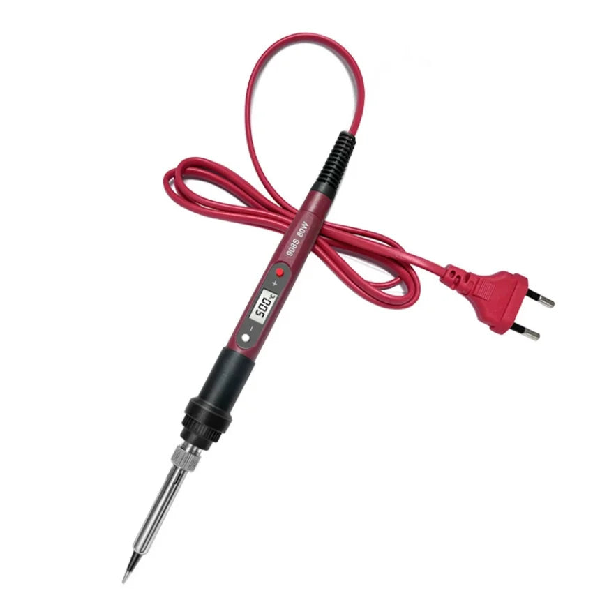 80W Soldering iron kit adjustable temperature LCD solder welding tools Ceramic heater soldering tips Tweezers soldering wire