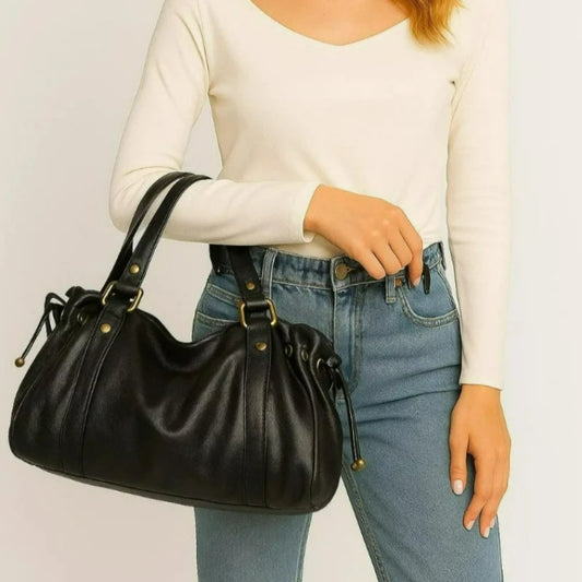 Fashion Large Capacity Boston Bag Designer Women Handbags Luxury Soft Crumpled Pu Leather Shoulder Crossbody Bags Commuter Bag
