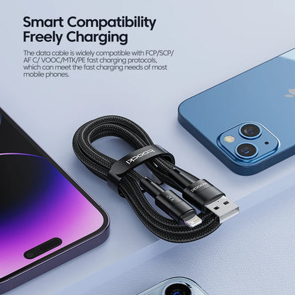 Toocki USB Cable For iPhone 14 13 12 Pro Max X XS XR 8 7 Plus iPad Fast Charging Charger Aluminum iP Cable For iPhone Data Cord