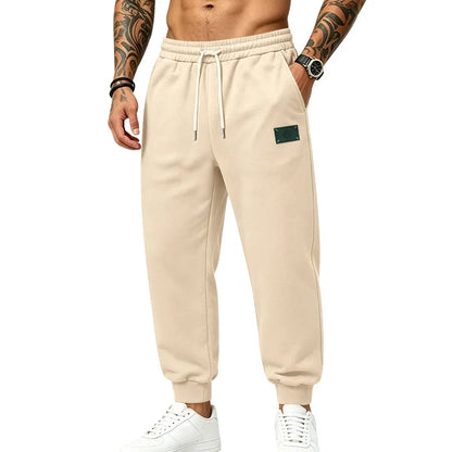 Men's Fleece Lined Jogger Pants, Autumn Winter Heavyweight Sweatpants, Drawstring Loose Fit Outdoor Sports Warm Trousers