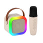 Kids Adult Karaoke Machine Portable Bluetooth Speaker with 2 Microphones RGB Light Voice Changer for Party Gift