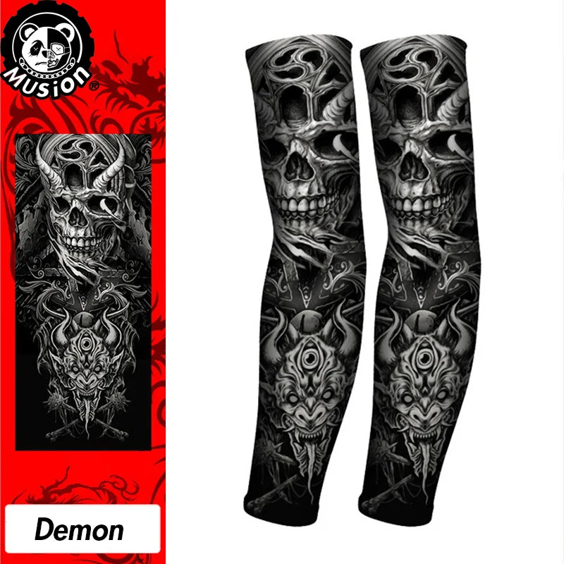 Musion New Seamless Tattoo Sleeves Anti UV Dust Hand Sock Arm Sleeves Fishing Motorcycle Bicycle Unisex Tattoo Sleeve Set A Pair