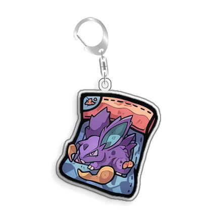 Keychain for Pokemon Kangaskhan Blastoise Acrylic Homemade Cartoon Anime Backpack Pendant Decoration Collection Fans Gift 5cm