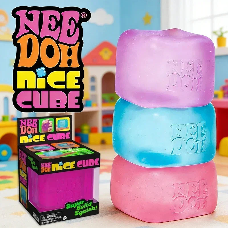 Nee Doh Nice Cube Sensory Stress Reliever Fidget Tool for Anxiety & Focus Desk Sensory Cube for Adults & Kids