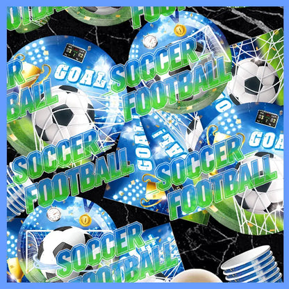 Blue Football Birthday Party Decoration Soccer Birthday Party Plate Cup Napkins Cotillon Birthday Soccer Star Happy Birthday Set