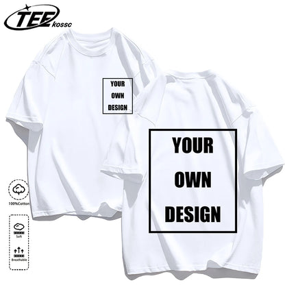 Men's Personalized T-shirt 100%Cotton Tee Custom Shirt Make Your Design Logo Text Men Women Design Your Gift Couple Tshirt