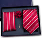 Elegant Ties For Men Classic Paisly Neck Tie Pocket Square Brooch Set With Gift Box Mens Business Wedding Suit Accessories
