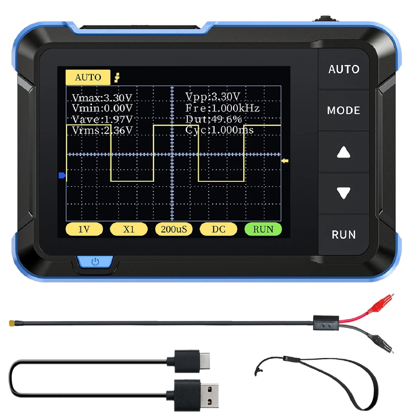 FNIRSI Professional NEW DSO152 Handheld Digital Oscilloscope: 2.5MSa/s Sampling, 200KHz Bandwidth, 800 VPP PWM Output