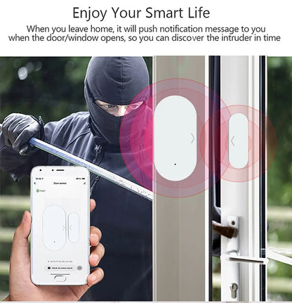 Tuya ZigBee 3.0 Smart Door Window Sensor Door Open Closed Detectors Smart Home Security Protection Alarm System for Alexa Google