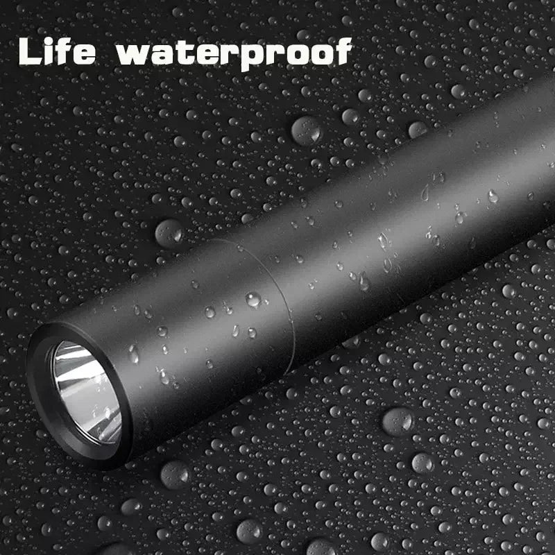 Mini Flashlight USB Rechargeable Aluminum Alloy Flashlight Super Bright LED Bead Adjustable Focus Long-range Portable Flashlight