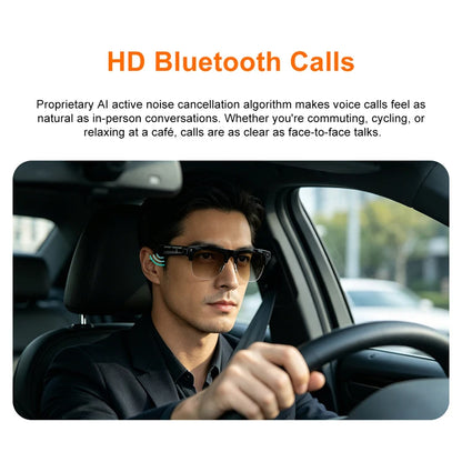 Semi-frame 1200W Pixel Camera Glasses with AI Voice Translation Smart Bluetooth Features Includes 3 Lense Travel Office