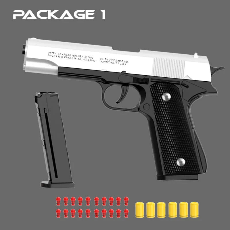 Tactical simulation toy gun model, shell ejection soft foam dart launcher, manually operated launcher