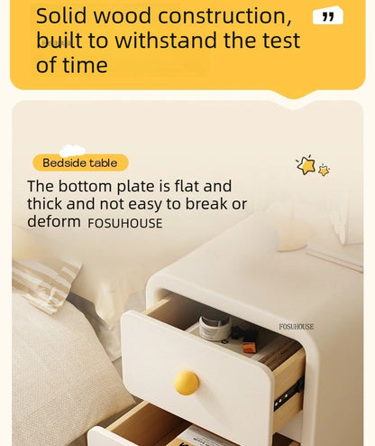 Cute Solid Wood Children's Nightstands for Children Furniture Dormitory Storage Bedside Tables Narrow Kid's Storage Cabinet