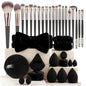 33pcs beauty set makeup kit  large and small beauty sponges for flawless makeup application and removal of makeup full set