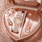 2026Fashion Roman pattern diamond inlaid women's watch quartz watch bracelet women's watch set