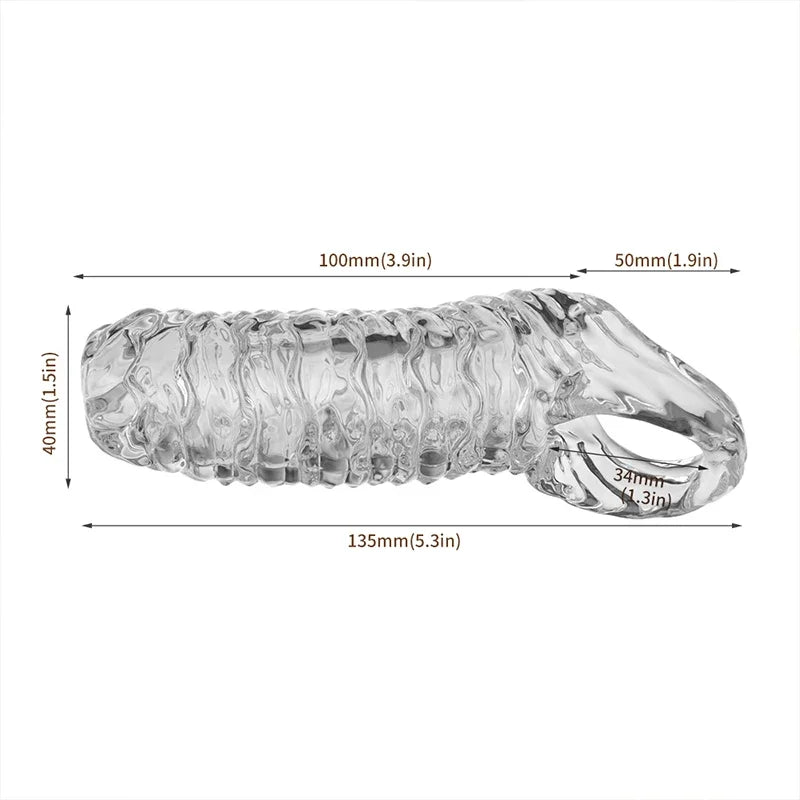 Penis Sleeve Reusable Sexy Toys for Men Penis Silicone Cock Sleeve Massage Adult Products For Woman Gay Penis Toys Sexual Goods