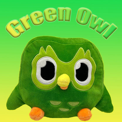 Lovely Green Duo Plushie of Duo The Owl Cartoon Anime Plush Toy Soft Stuffed Animal Plushie Dolls Children Birthday Gift