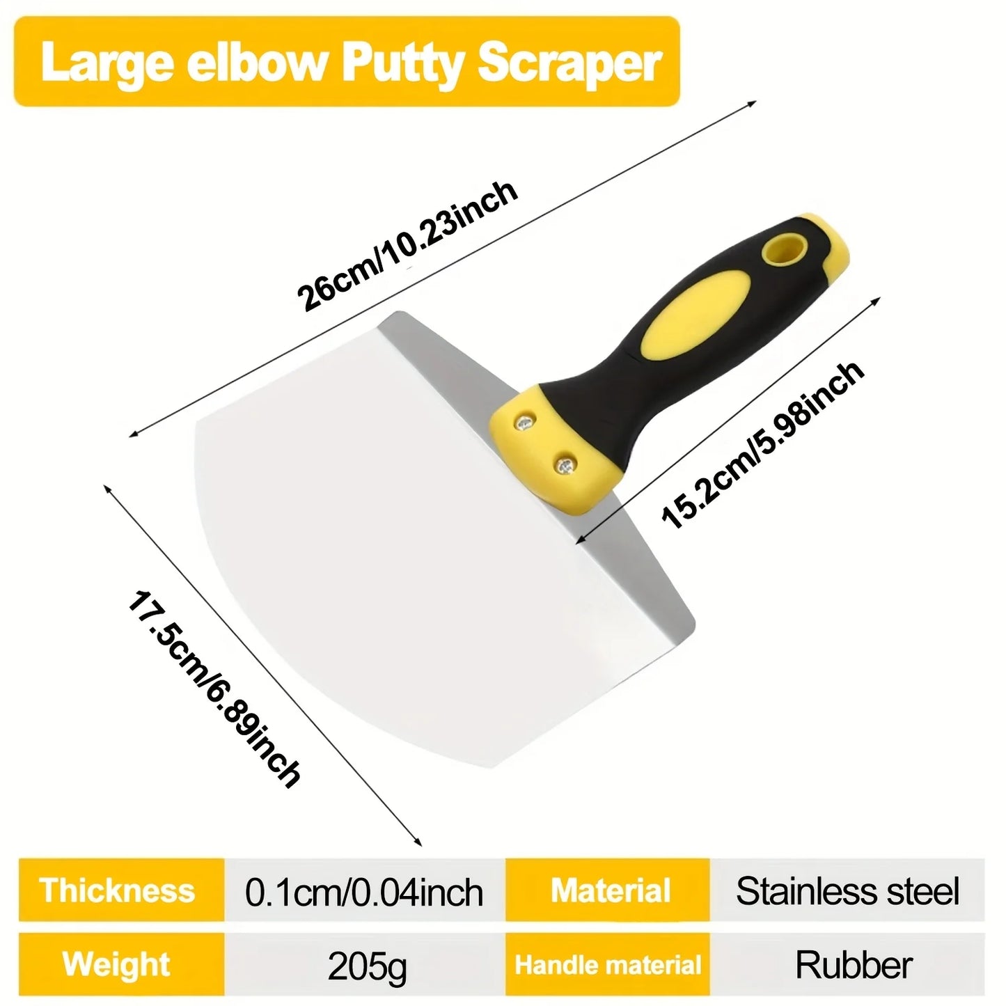 Stainless Steel Curved Trowel, Fan-Shaped Plaster Spatula, Thickened Bricklayer's Tool for Oil Workers, Ash Scraper