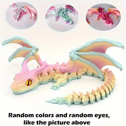 2026 New Hot Sale 3D Printed Big Horn Dragon Model Toy Articulated Joints Action Figure Party Decoration Craft Gift Wholesale