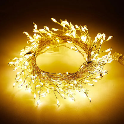 USB Power LED Firecracker String Lights Remote Control Garland Fairy Lights for Wedding Party Garden Plants Christmas Decoration