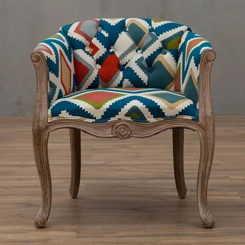 Leisure Sofa Chair, Solid Wood Antique Dining Chair, European Hotel Dining Chair, Living Room Leisure Sofa,Support Customization