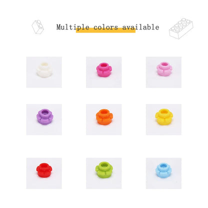 300PCS Moc bricks 24866 Round 1x1 with flower edge Compatible Building Blocks 5 petals flower parts DIY Assembles Creative Toy