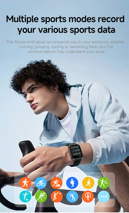 1.83" Smart Watch Sleep Heart Rate Monitor BT Call Messages Notifications Sports Fitness Tracker Watch for Women Men Android iOS