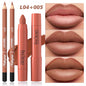 2Pcs/Set Lip Liner + Lipstick Pencil, Matte Velvet Lipstick - Long Lasting Lip Combo Set Makeup Tutorial Cosmetics