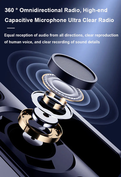 Wireless Lavalier Microphone System Bluetooth Audio Video Voice Recording Mic for iPhone Android Mobile Phone Interview Camera
