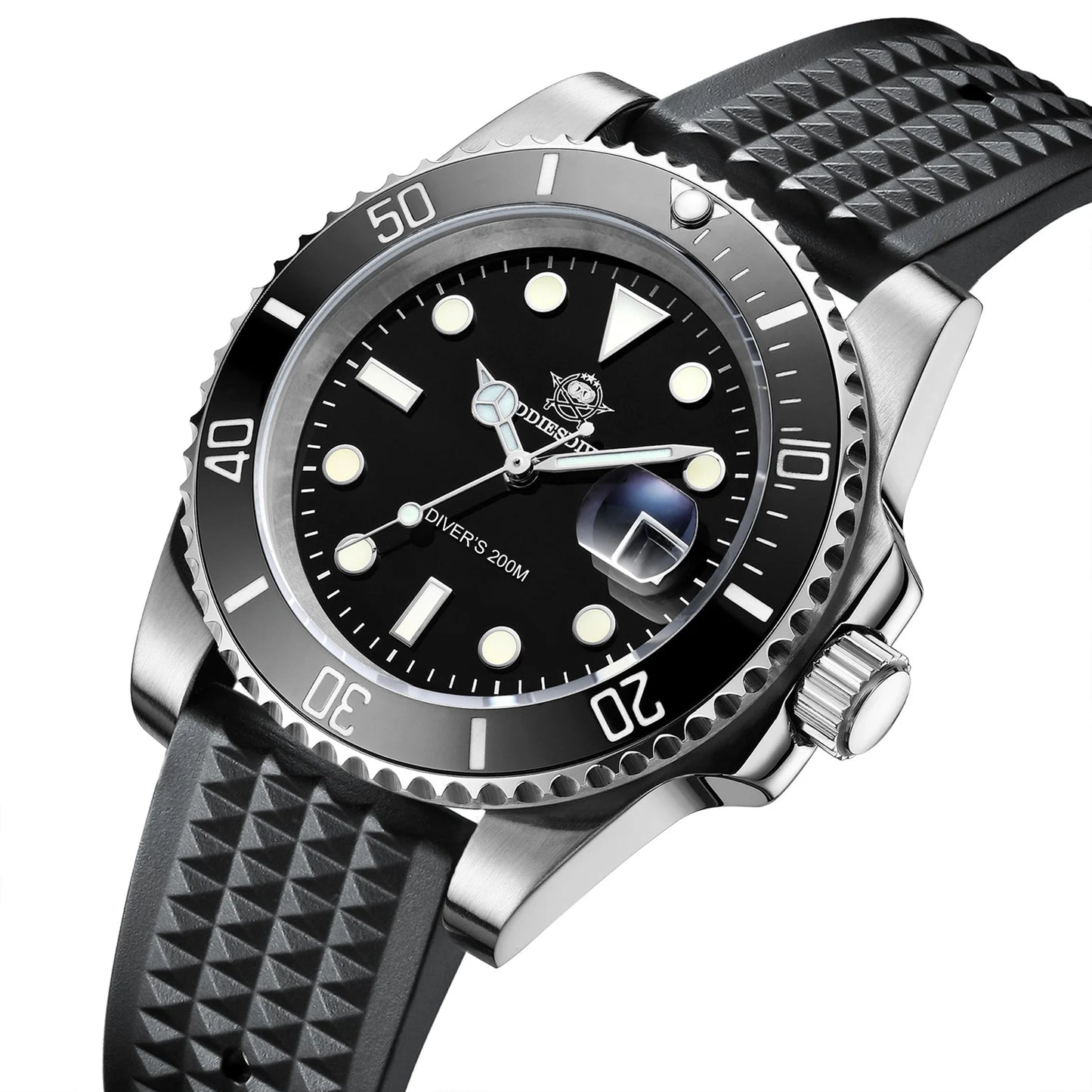 ADDIESDIVE MY-H3-2 Men's Dive Quartz Watch 41mm Fashion Stainless Steel Wristwatch 200M Calendar Display Luminous Watches ForMen