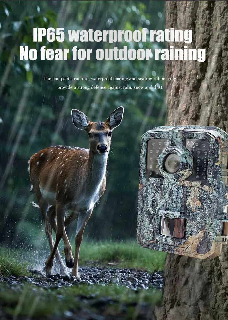 Hunting Trail Camera 16MP 1080P Wild Animal Detector Trail Camera HD Waterproof Monitoring Infrared Heat Sensing Night Vision