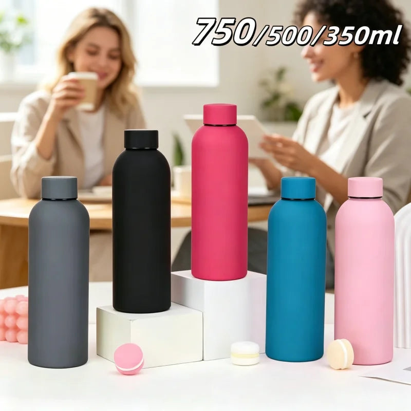 350-750ML Stainless Steel Thermos Cup, Portable Small Mouth Vacuum Flask for Travel Outdoor Sports Gym, Water Bottle Kettle