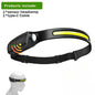 COB LED Headlamp Induction Head Lamp Built-in Battery USB Rechargeable Head Flashlight Outdoor Camping Fishing Sensor Headlight