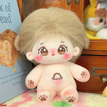 20cm Kawaii Plush Cotton Doll Idol Stuffed Super Star Figure Dolls Twelve Constellations Doll Can Change Clothes Gift