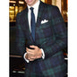 Luxury Plaid Men Suits (Blazer+Pants) Fashion Notch Lapel Single Breasted 2 Piece Chic Formal Groom Wedding Party Male Suit