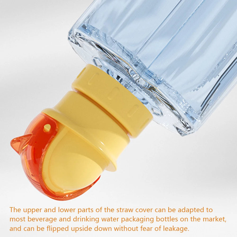 2-in-1 Children's Straw Lid,Reusable Leakproof Water Bottle Cap for Boys Girls,Portable Anti-Choking Spout Cap with Straw