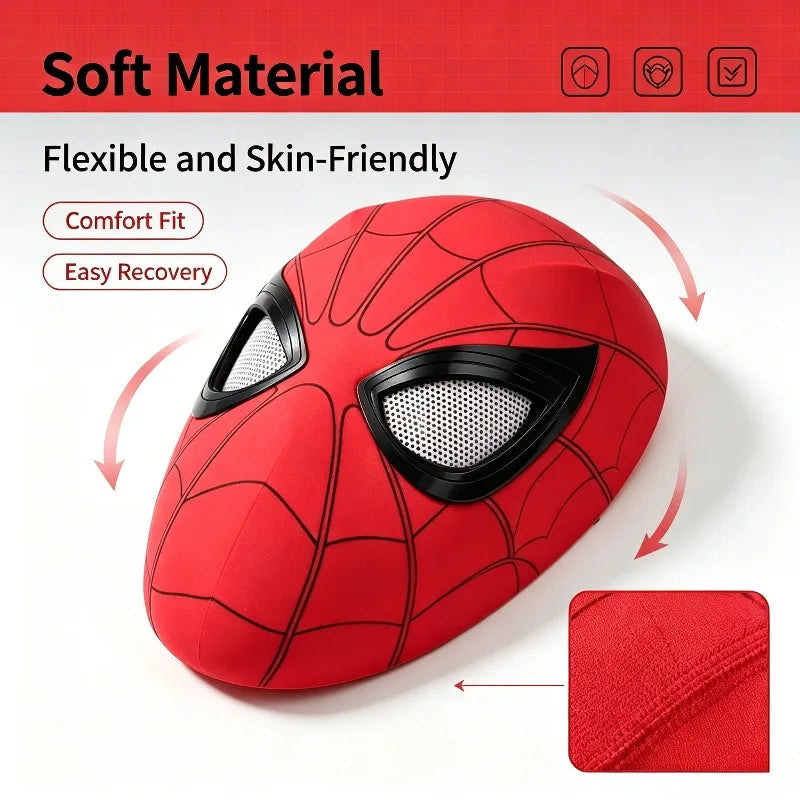 In Stock Miles Spider-Man 1:1 Scale Electronic Mask With Moving Glowing Eyes Ring Control Cosplay Toy Gift For Boys Gift