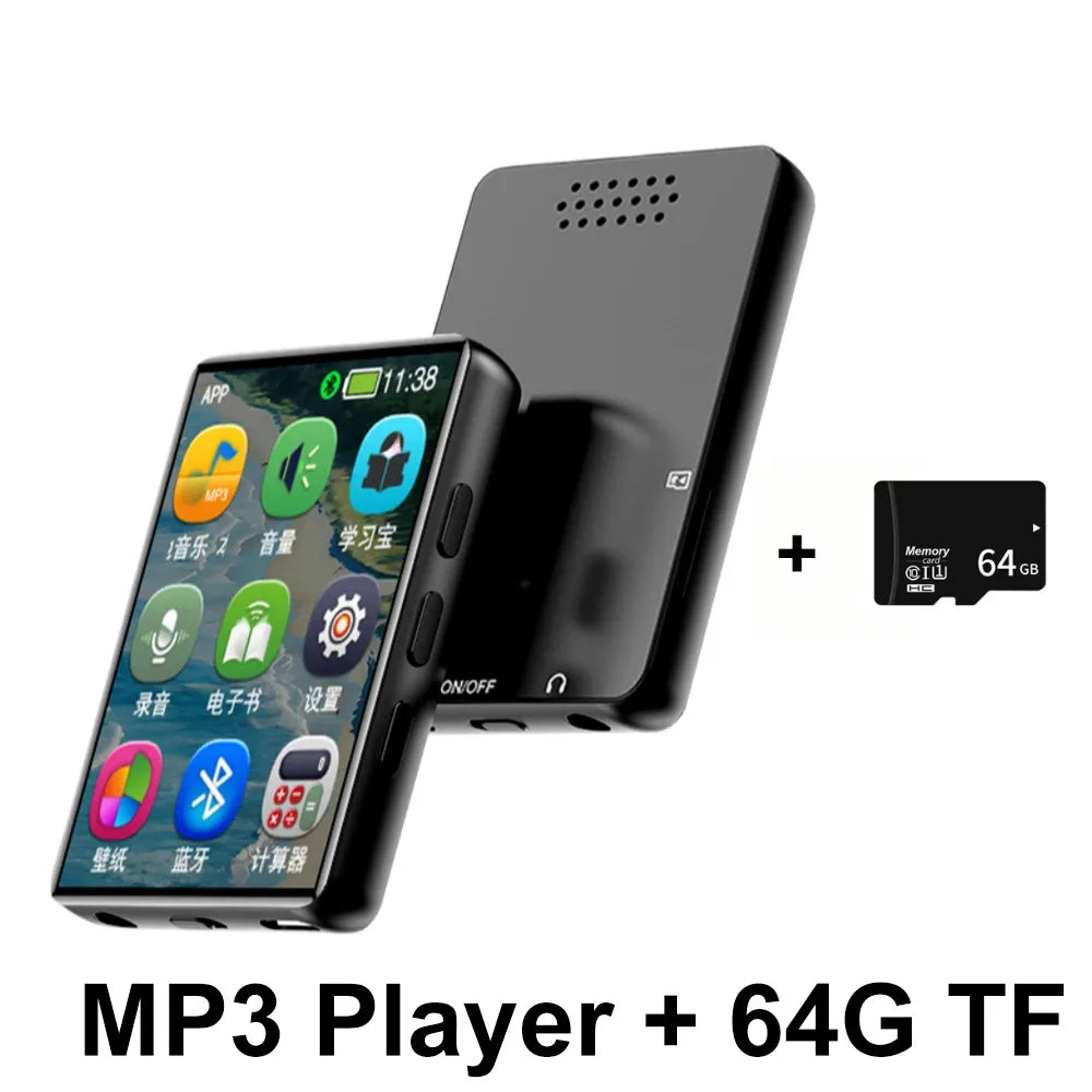 KEBIDUMEI MP3 Player with 2.0" Touch Screen Bluetooth Walkman for Music Player Support Photo Radio Alarm Video E-book Recorder