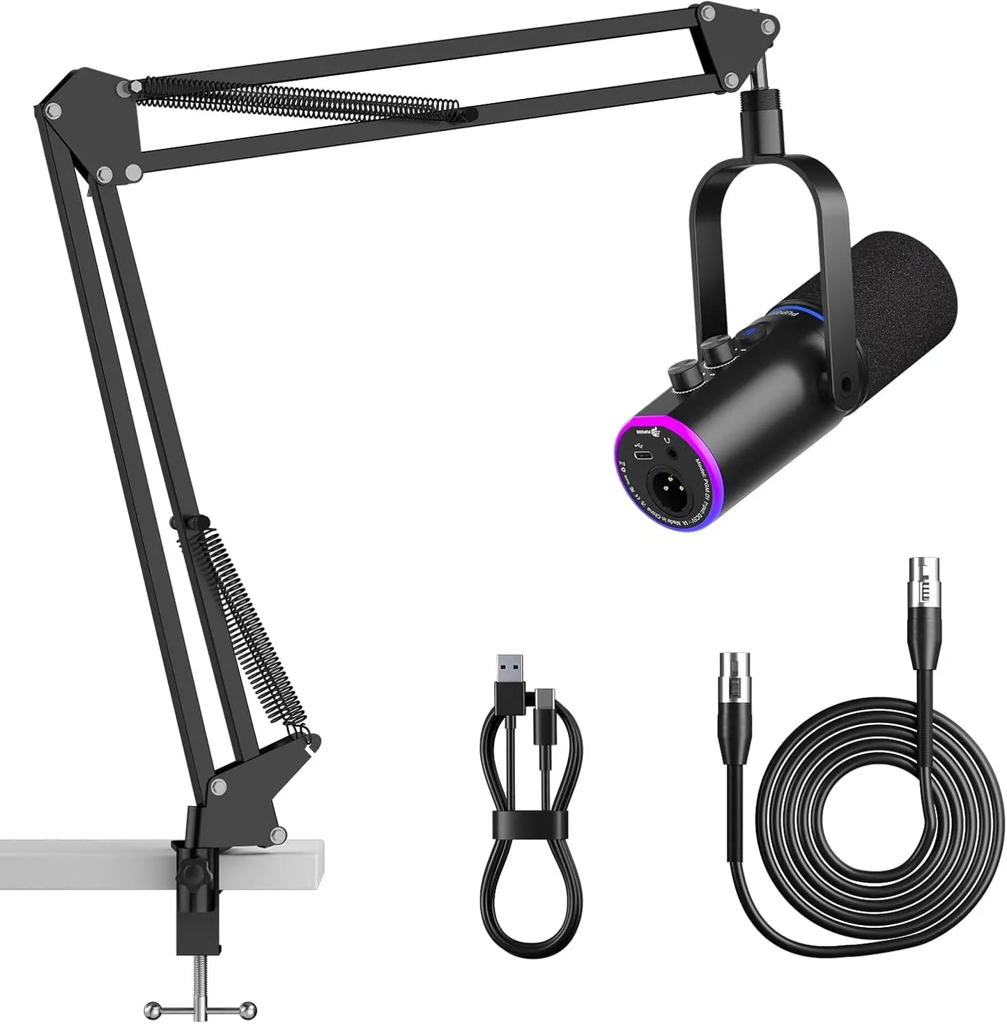 PUPGSIS D1 Dynamic Microphone, XLR/USB Podcast Recording PC Microphone for Vocal Voice-Over Streaming, Studio Mic with Mute Key